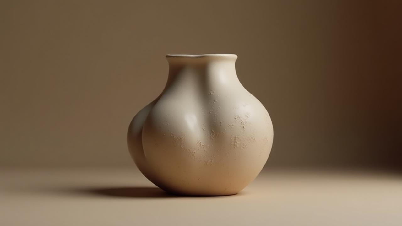 An imperfectly beautiful ceramic vase with an earthy texture